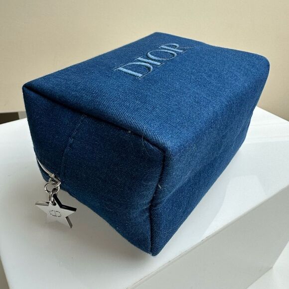 DIOR Denim Cosmetic Pouch Beauty Bag - Picture 3 of 7